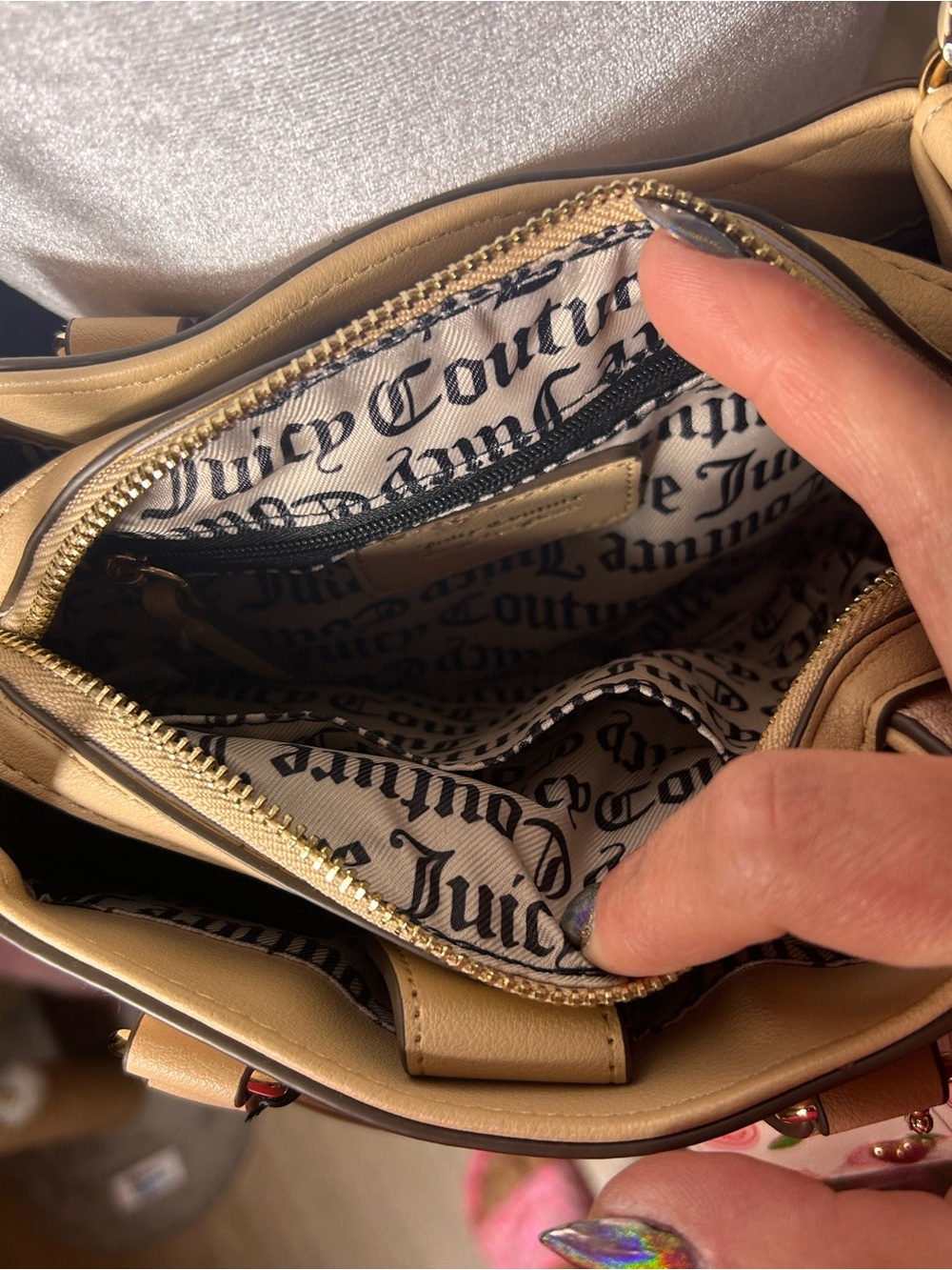 NWT Juicy Couture Sweet Thing II Mini Satchel Crossbody Bag Sandstone Beige - Picture 11 of 12